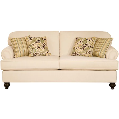 Traditional Sofa With Rolled Arms